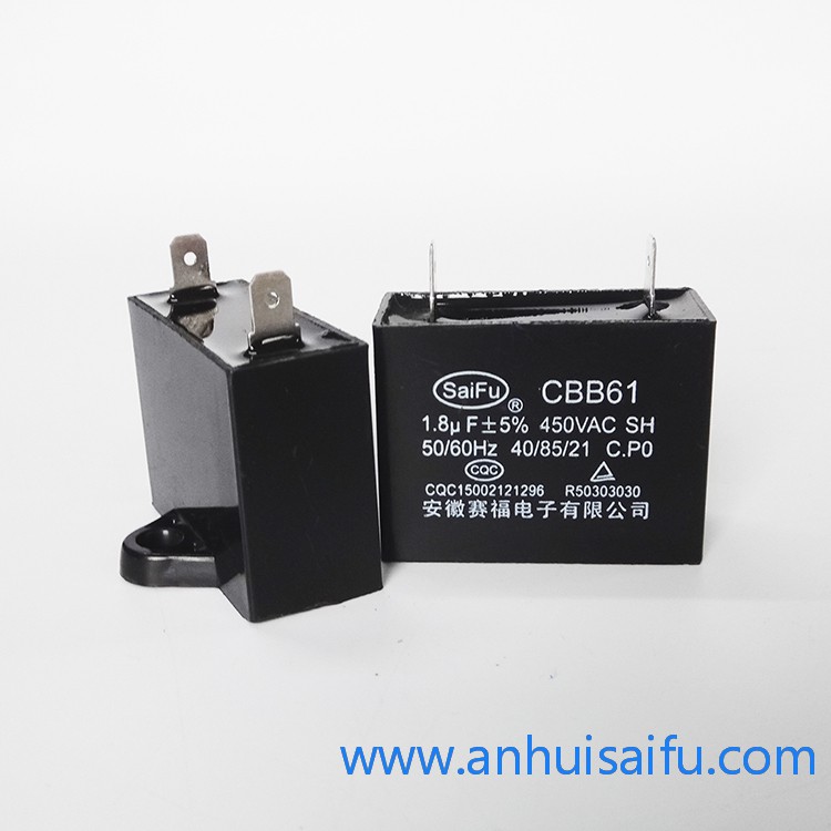 CBB61 Capacitor 2 Pins Fan Motor Starting Capacitor Plastic Shell 350VAC 10UF/±5/% 50//60Hz